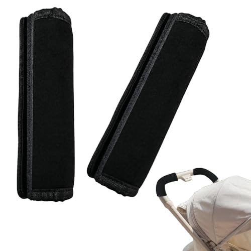 2Pcs 6.3 * 5.51inches Stroller Handlebar Cover,Pushchair Armrest Handle Protector Cover,Pram Bumper Bar Dustproof Handle Gloves Replacement Removable Universal Protective Case Grip Bar Covers