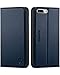 SHIELDON iPhone 8 Plus Case, iPhone 8 Plus Wallet Case, Genuine Leather iPhone 7 Plus Flip Magnetic Cover Card Slots Holder Kickstand Shockproof Protective Case Compatible with iPhone 8 Plus - Blue