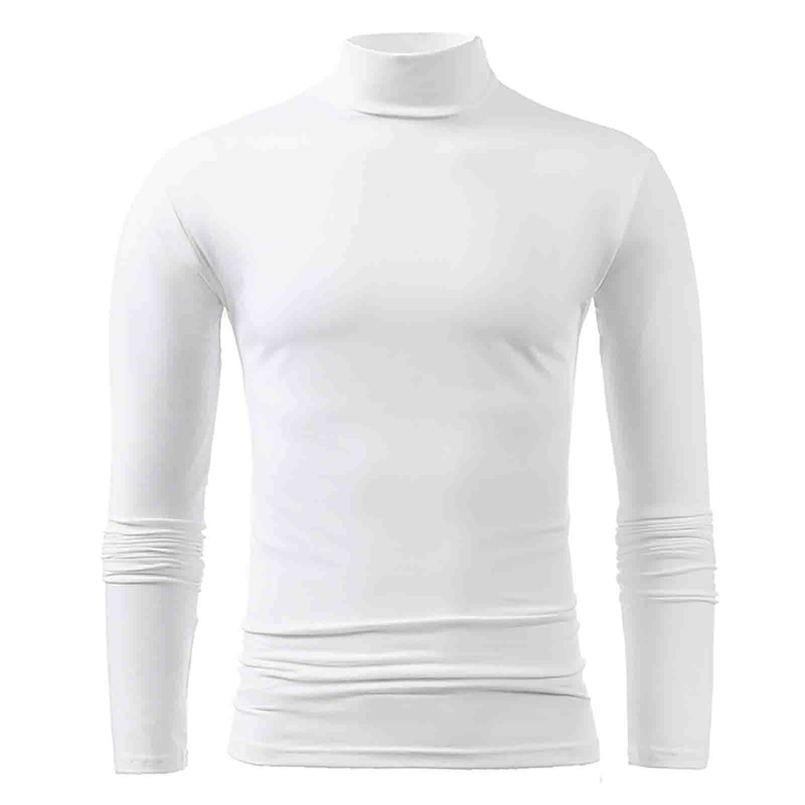 Chemises pour grands hommes hommes hiver chaud col haut mode sous-vêtements thermiques hommes basique uni t-shirt chemisier pull manches longues haut manches extra longues