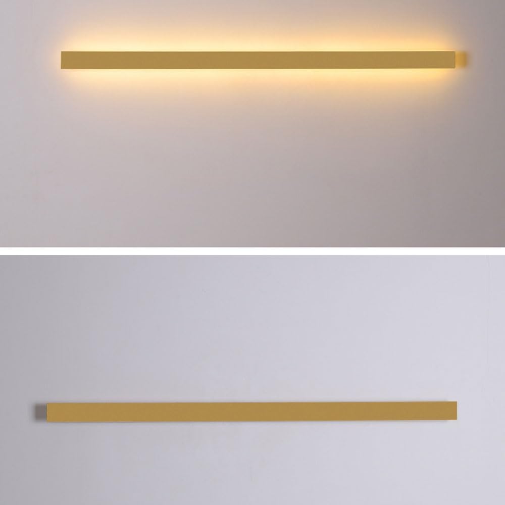 LED Linear Wall Lamp Modern Living Room Long Wall Sconce Outdoor Long Strip Wall Mount Lighting Fixture Gold Sconces Bedroom Bedside LED Wall Light Warm 3000K Acrylic Indoor Decor