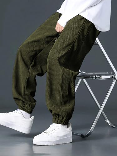 Image of GRECIILOOKS Men's Cotton Cargo Track Pants - Loose Fit Joggers for Men | Korean Style Travel & Lounge Wear with Pockets (Available in Plus Size)