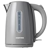 Daewoo Kensington, Jug Kettle Electric, Stainless Steel, Family Size, Fast Boil, Auto Shut Off, 360 Swivel Base, Cord Storage, Power Indicator, Removable Filter For Easy Cleaning, Grey
