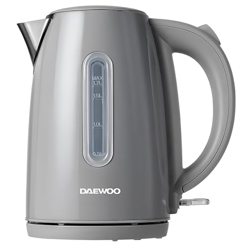 Daewoo Kensington, Jug Kettle Electric, Stainless Steel, Family Size, Fast Boil, Auto Shut Off, 360 Swivel Base, Cord Storage, Power Indicator, Removable Filter For Easy Cleaning, Grey