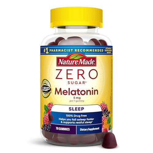Nature Made Zero Sugar Melatonin 5mg 70 Sugar Free Melatonin Gummies