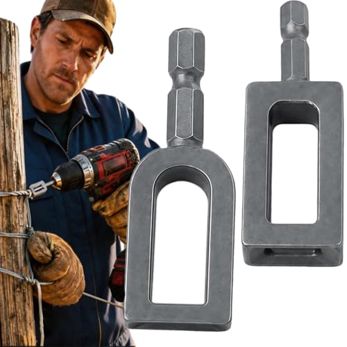 2PCS Wire Twister Tool for Drill 2026 Upgrades Wire Nut Twister for Drill 1/4 Hex Shank Wire Twister Wire Twisting Tool Wire Twister for Fencing Rebar Tying & Construction (9#+11#)