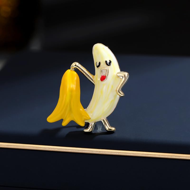 Cute Banana Fruit Food School Teacher Enamel Lapel Pin Cartoon Fruit Brooches Button Badge Jean Coat Lapel Pin4