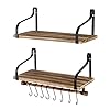 Gurfury Wooden Hanging Pot Rack with 8 hooks - Farmhouse Style Wall Mount Multifunctional Cookware Organizer Rack Kitchen Storage for Pans Utensils (Natural) Gurfury Wooden Hanging Pot Rack with 8 hooks - Farmhouse Style Wall Mount Multifunctional Cookware Organizer Rack Kitchen Storage for Pans Utensils (Natural)