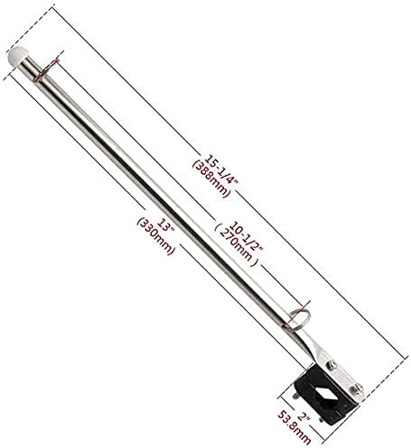 2pcs 316 Stainless Steel Flag Pole, Rail Mount Boat Pulpit Staff (7/8" - 1 1/4 ") for marine boat yacht