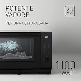 Panasonic NN-DS59NMETG Forno Microonde Combinato e Grill 4 in 1, Flatbed, 27 Litri, 1000W, Cottura a Due Livelli, Sensore Genius, 32 Programmi Automatici, Vassoio Grill, Pulizia Facile, Nero