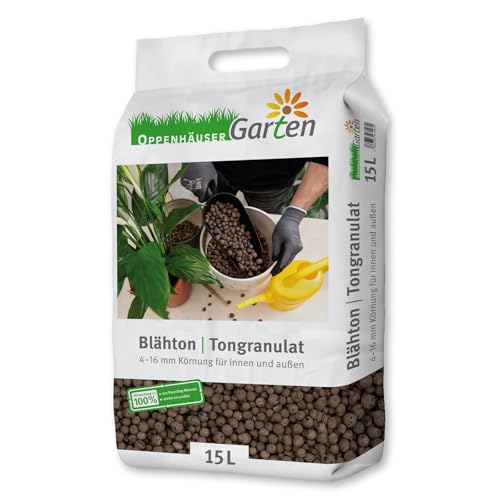 OPPENHÄUSER Argile expansée 45L : granulés d’Argile 4–16 mm pour Jardin, Drainage et Culture hydroponique à Utiliser dans des Pots de Fleurs, Plantes d’intérieur, intérieur et extérieur