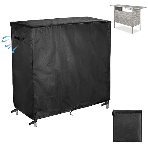 Copertura per bar da esterni, impermeabile, 420D, resistente, in vimini, per banconi da bar, con presa d'aria, antivento, antipolvere, anti-UV