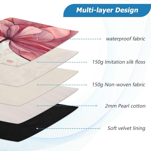 Funda para portátil de 13-14 pulgadas con diseño floral miniatura 4