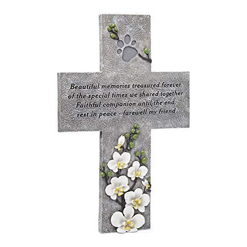 Orchid Valley Dog or Cat Weatherproof Grave Marker Cross or Headstone for The