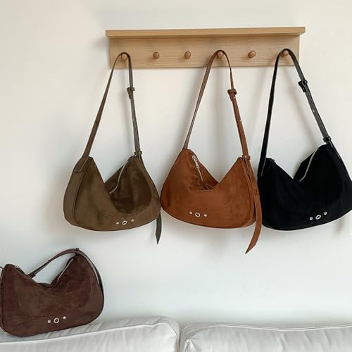 Sac à bandoulière daim sangle réglable style coréen décontracté usage quotidien - 6