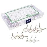 Cabilock 120pcs Zinc-plated Spring Hose Clamps Tube Clips Set for Water and Air Hoses, Sturdy Line Clamps Secure Grip for Plumbing and Industrial Use