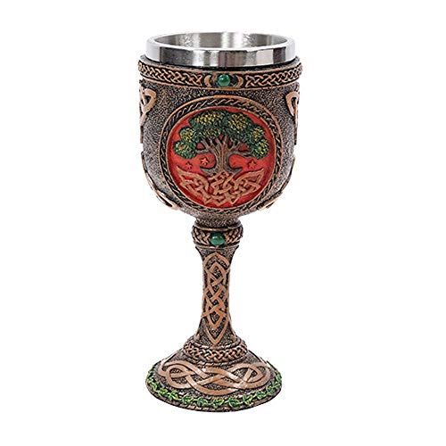 Pacific Trading Tree of Life Wine Goblet Made of Polyresin