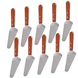 Wooden Handle Stainless Steel Pizza Shovel,10 inches DIY Baking Tools, Cake Cooking Shovel, Cheese S