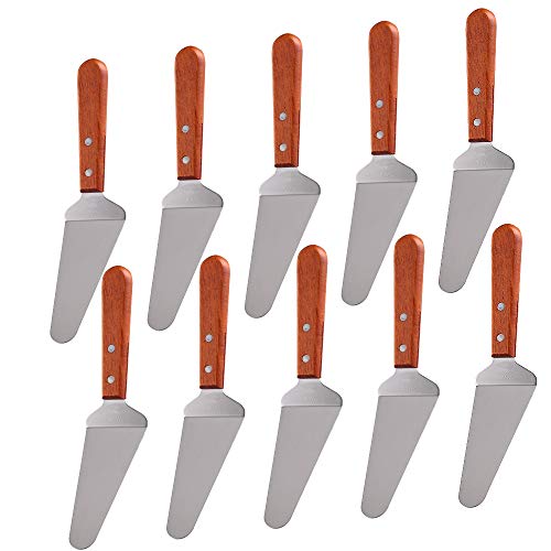 Wooden Handle Stainless Steel Pizza Shovel,10 Inches Diy Baking Tools, Cake Cooking Shovel, Cheese Shovel，Pie Cake Holder Triangular Spade Server For Cakes Shovel Baking Flipper (10) #TOP5