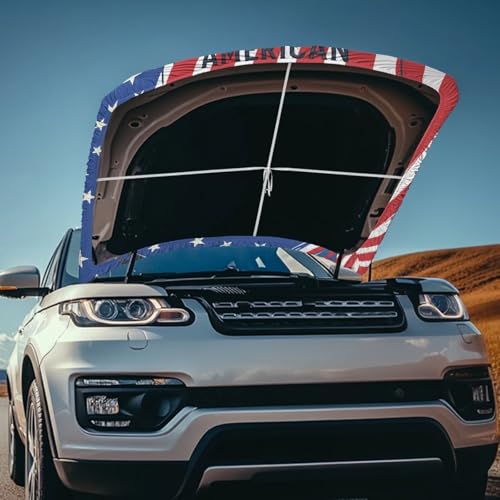 Image of 250th USA Proud Car Half Car Cover Sunshade Waterproof Portable Car Cloth Windshield Hood Universal for Cars All-Season Protection