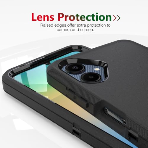 Image of Case for Galaxy A06, Heavy-Duty Tough Rugged Shockproof Drop Protective Cover Cases for Samsung Galaxy A06, Black
