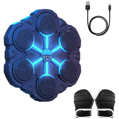 Wall-Mounted Music Boxing Machine with Smart Scoring, Boxing Gloves, Dynamic Music, 3-Speed Settings, Fun Fitness Toy for Adults, Boys, and Girls Cover