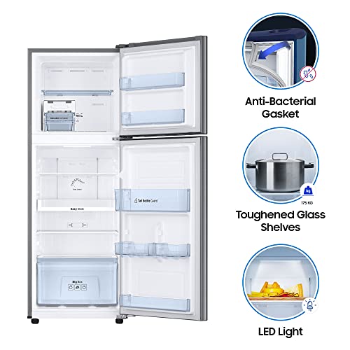 Image of Samsung 253 L 1 Star with Inverter Double Door Refrigerator Appliance (RT28A3021S8 /HL, Grey, Elegant Inox)