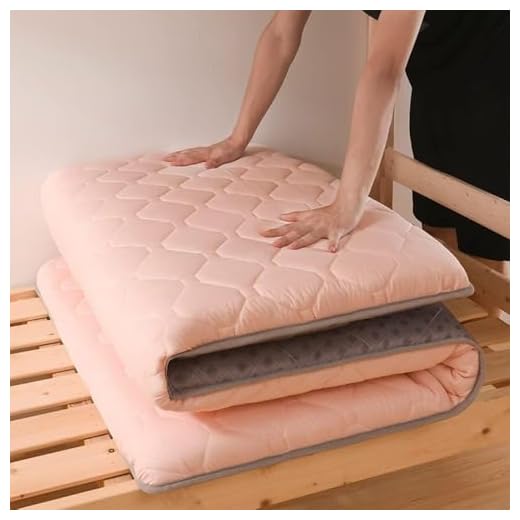 Matelas futon japonais, tapis tatami simple, double, king size, pliable, portable, de voyage et de camping (rose, 80 x 190 cm)