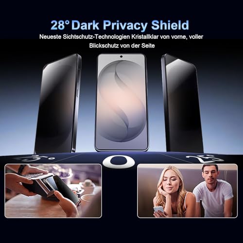 Image of OneFish Privacy Screen Protector Designed Compatible with Samsung Galaxy S26 Ultra, 9H Tempered Glass, Scratch Resistant Bubble Free, Easy Installation, Auto Dust-Elimination 2 Pack