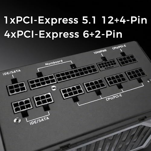 LC-POWER Alimentatore 750 Watt ATX 3.1 - Alimentatore Modulare con 80 PLUS GOLD - PSU per Gaming e Workstation, Nero con Ventola 135mm e Protezione Sicurezza - Alimentatore - Immagine 2