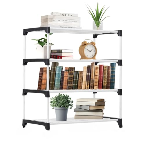 Image of Book Self 4 Layer Portable Book Shelf, Kids Books Racks for Home Plastic, Bookshelf for Home, Book Shelves, Book Stand, Book Organizer, Book Rack for Study Room /Library /Bedroom