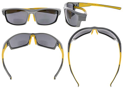 Image of Eyekepper Bifocal Sunglasses for Women Men, Rectangular Frame | Outdoor Sports Bifocal Reading Sunglass, with Readers Built in, Mens Tinted Sun Reader Bifocals, Ladies Cheater,Wrap Half Rim
