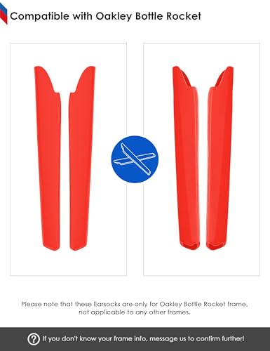 Image of BLAZERBUCK Replacement Temple Sleeves Ear Socks for Oakley Bottle Rocket OO9164 Sunglass - Red