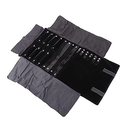 Pissente Jewelry Organizer Storage Roll, Lightweight Flannel Jewelry Case for Travel, Holds Earrings and Necklaces Perfectly Organized for Fashion Enthusiasts
