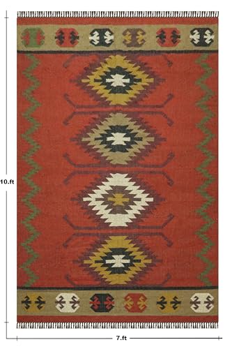 Tapis en laine et jute réversible et résistant de 0,5 cm