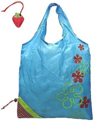 Tapp Collections Reusable Shopping Tote Bag - Folded into a Strawberry - Blue