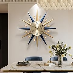 Starburst Large Wall Clock,Mid Century Decorative Wall Clock Modern Silent Clock Battery Operated photo Starburst Large Wall Clock,Mid Century Decorative Wall Clock Modern Silent Clock Battery Operated