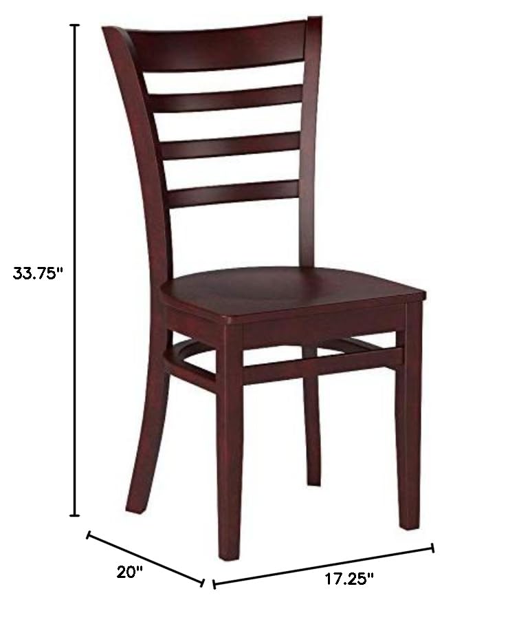 Image of Flash Furniture HERCULES Series Ladder Back Mahogany Wood Restaurant Chair