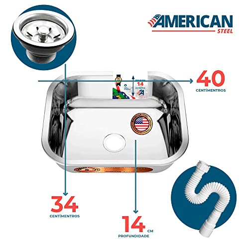 Cuba Pia Número 0 Cozinha Inox American Steel 40x34x14