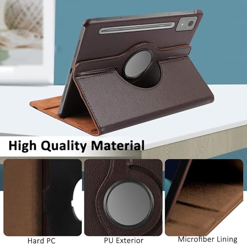 Image of TGK 360 Rotatable Smart Flip Cover for Lenovo Idea Tab Pro 12.7 Inch 2025 TB-373FU TB-375FC Tablet case (Brown)