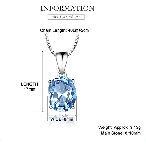 Collier de mariage en argent 925 avec pendentif topaze bleu clair - 2