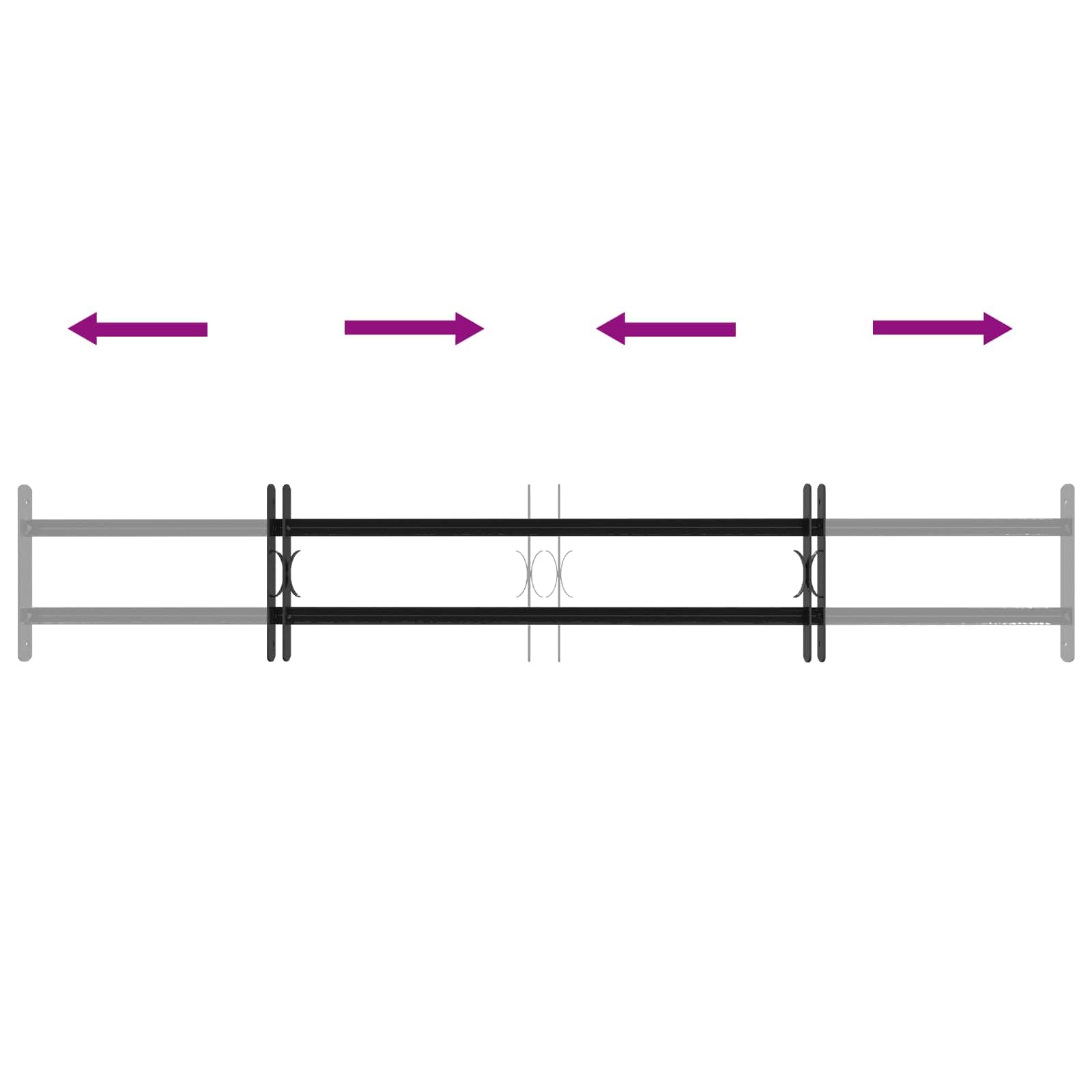 Rejilla de Seguridad para Ventanas con 2 Barras Cruzadas 3 pcs para balcón,planta baja,ventana de bodega,Reja antirrobo 93-174 cm