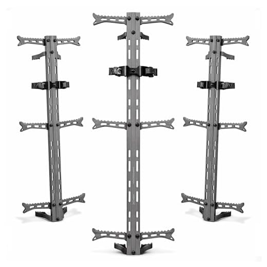 Hawk unisex adult 3-Pack Hawk Helium Climbing Stick 3 PK for Treestand Fold Up Steps with Boot Grabbing Grooves, Grey, pack US