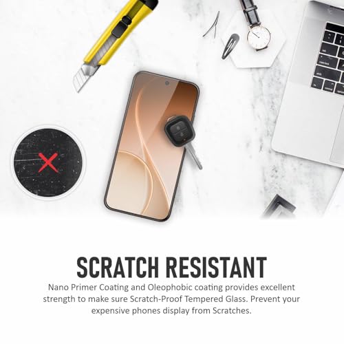 Image of SupCares Tempered Glass for Oppo Reno 15 Pro Mini (6.32 Inch) With Installation Kit | 9H Edge to Edge Screen Protector | Black