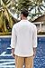 Karlywindow Mens Linen Henley Shirts Long Sleeve Hippie Yoga Summer Beach Casual Henleys T-Shirt White