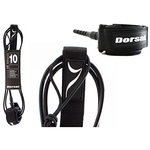 DORSAL Surf Leash for Surfboard Longboard Sup Leg Rope 7' Black