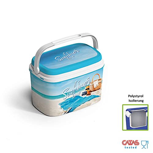 Passive Kühlbox aus Kunststoff mit Polystyrol-Isolierung (6 L, Strand) – Ansicht 3