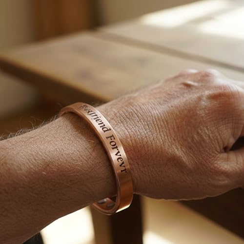 Image of Touchstone Inspirational Copper Engraved Magnetic Bracelets for Women-Personalized Jewelry Gifts for Best Friend /Mom /Daughter /Sister - Adjustable Bracelet in a Gift Box Bestfriend Forever