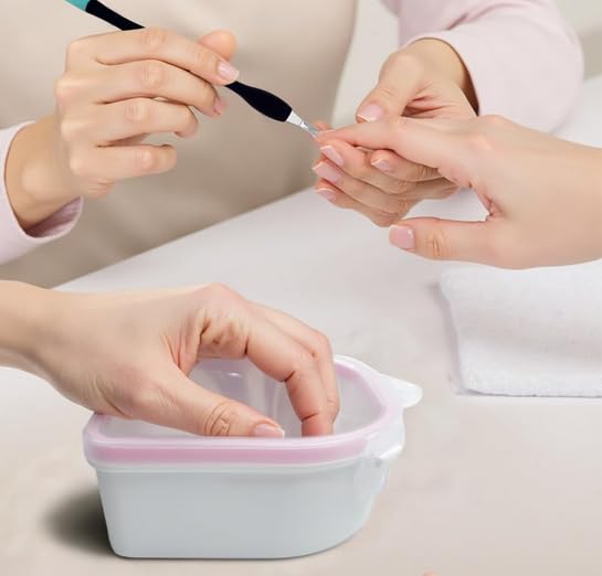IVON 2pcs Nagelschale & 3pcs Cuticle Pusher, Soak Off Gel Polish Remover Maniküreschale und Rubber Tip Cuticle Pusher