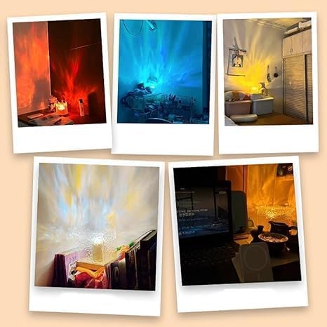 Image of Ocean Wave LED Light Projector, 3D Water Effect USB Powered Table Lamp for Bedroom, Romantic Crystal Lamp (Multi Color)
