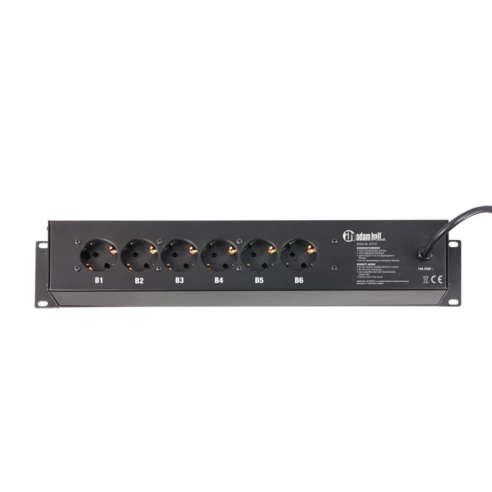Adam Hall 87472 19" Steckdosenleiste 9-Fach, 2 HE - Stromunterverteiler